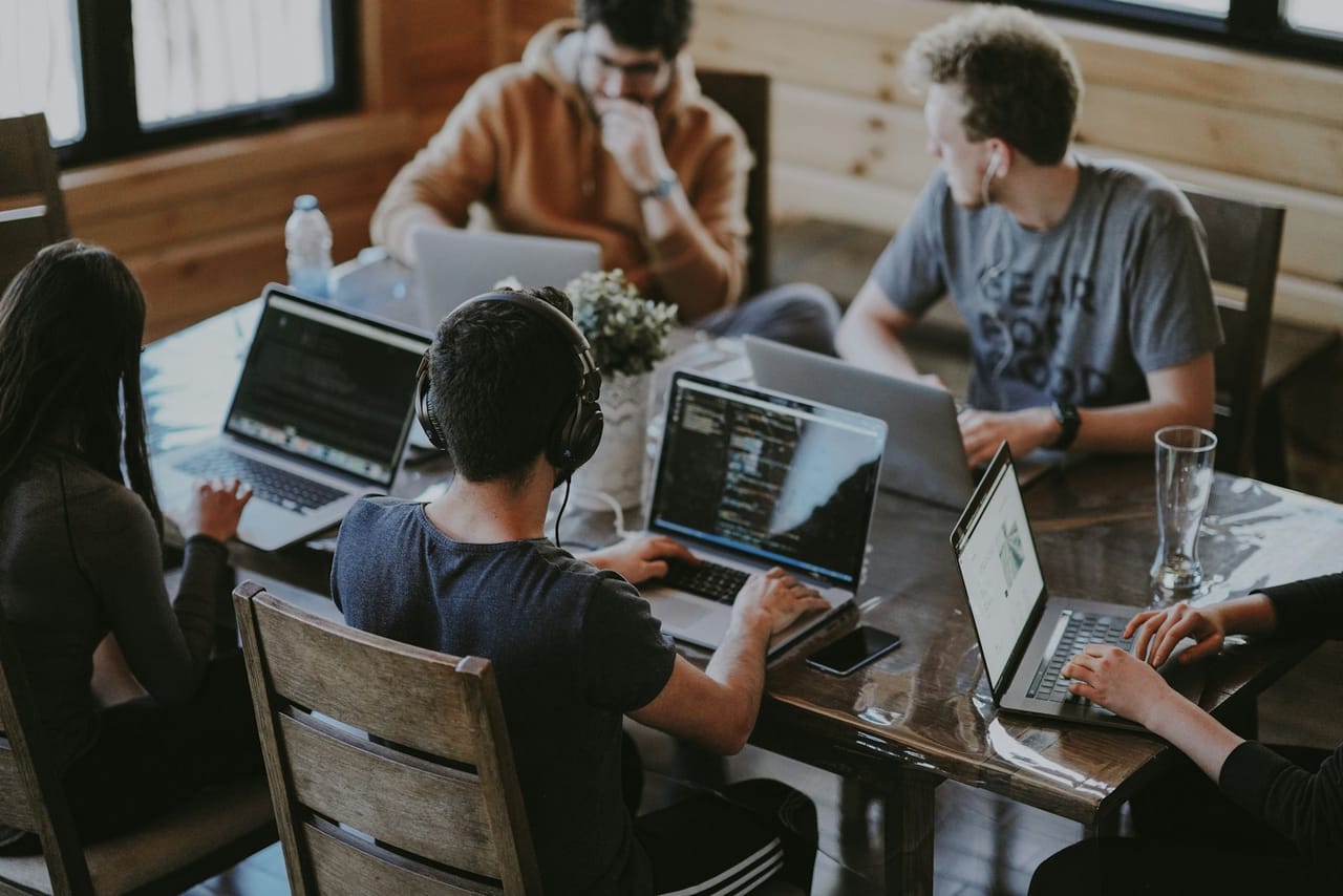 A small team of senior developers building a cloud product together